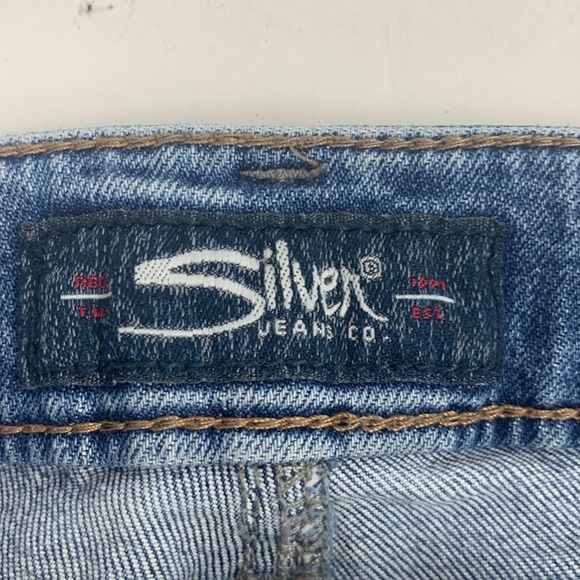 Silver Jeans Avery Slim Crop Size 31 Stretch Medium wash denim distressed NWOT - Picture 6 of 14
